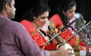 Musical duoM. Lalitha and M. Nandini at the violin concert.Photo: C.V. Subrahmanyam